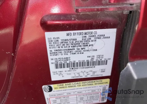 2005 Ford Freestyle Se from USA, damaged, VIN 1FMZK01125GA49459